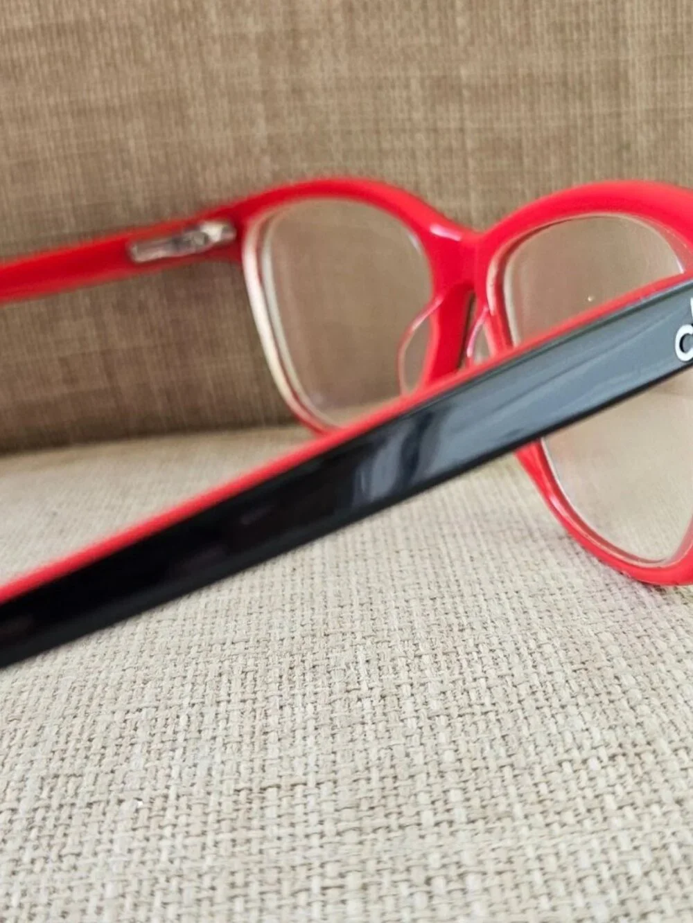 Calvin Klein Eyeglasses Frame Black/Red Tone Eyewear Glasses Frame only Read des